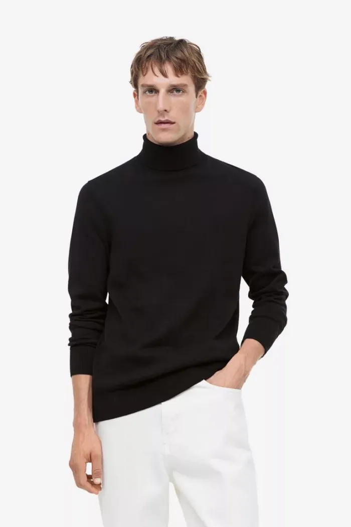 Slim Fit Fine-knit Turtleneck Sweater - Image 3